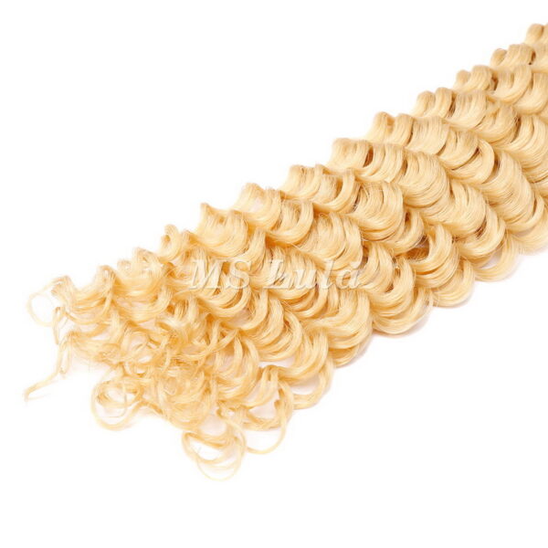 #613 Blonde Color Virgin Human Hair Deep Wave Bundles - Image 7